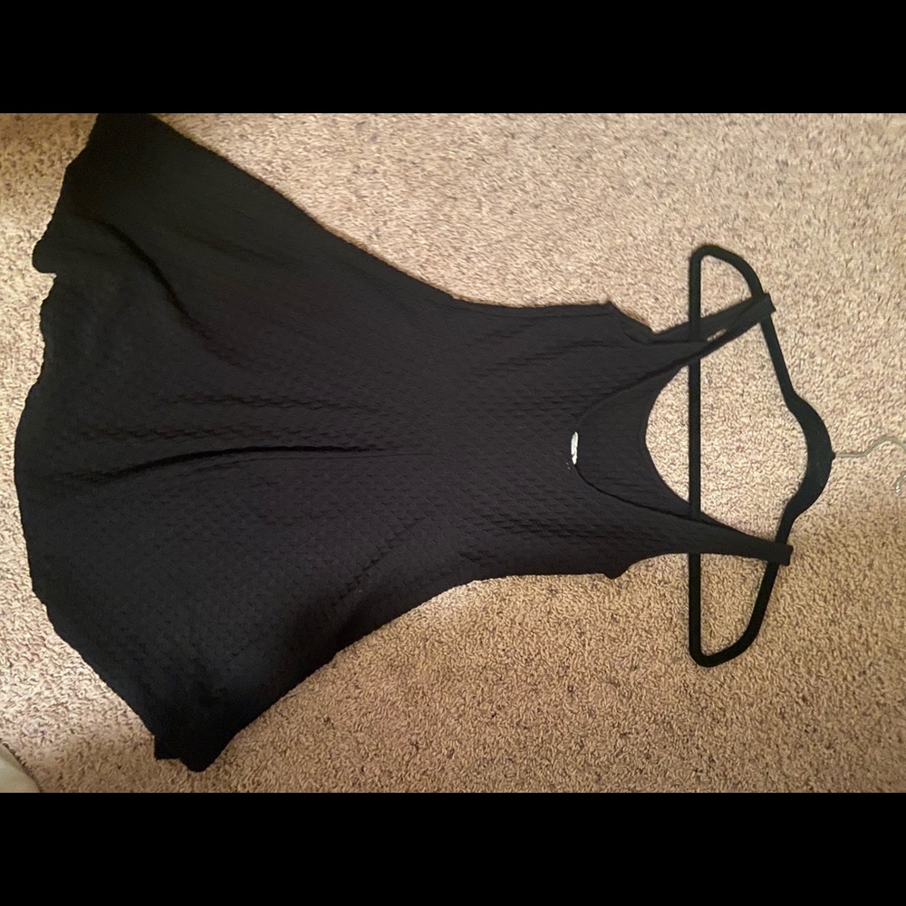 Black fit and flare tank dress